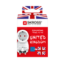 SKROSS - Matkavirtaadapteri Eurooppa UK ja muut maat Maadoitettu
