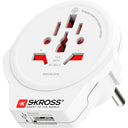 SKROSS - Matkavirtaadapteri Maailma Eurooppa USB-A 12W Maadoitettu