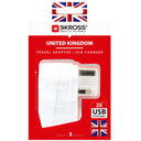 SKROSS - Matkavirtalähde Eurooppa UK ja muut 2xUSB-A 12W Maadoitettu