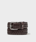 Saddler Grahn Woven Nahkavyö - Tummanruskea