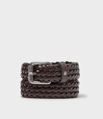 Saddler Grahn Woven Nahkavyö - Tummanruskea
