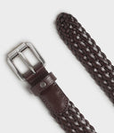 Saddler Grahn Woven Nahkavyö - Tummanruskea