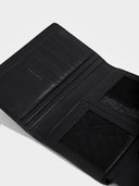 Travel Wallet Black Leather Schwarzes Leder