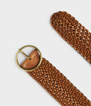 Saddler Arica Braided Nahkavyö - Ruskea