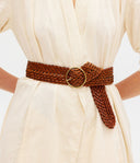 Saddler Arica Braided Nahkavyö - Ruskea