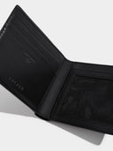 Classic Bifold Black Leather Schwarzes Leder