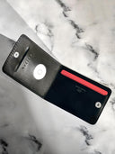 Credit Card Holder AirTag ready Black Leather Schwarzes Leder