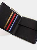 Large Coin Wallet Black Leather Schwarzes Leder