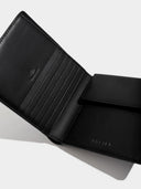 Large Coin Wallet Black Leather Schwarzes Leder