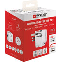 SKROSS - Maailmanmatkailuadapteri PRO Light USB AC30PD World PD 30W Maadoitettu
