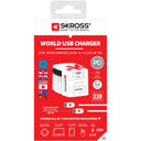 SKROSS - Maailmanmatkailuadapteri AC65PD World USB-A+USB-C PD 65W Maadoitettu